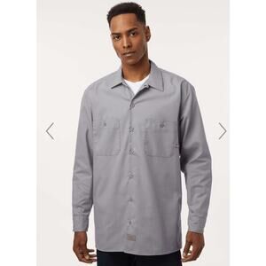 Dickies Long Sleeve Work Shirt Industrial Pocket L535 - Graphite Gray, XL New!